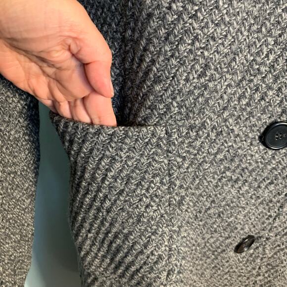 J. Crew Grey Tweed Wool Coat Size 4 - Picture 5 of 7